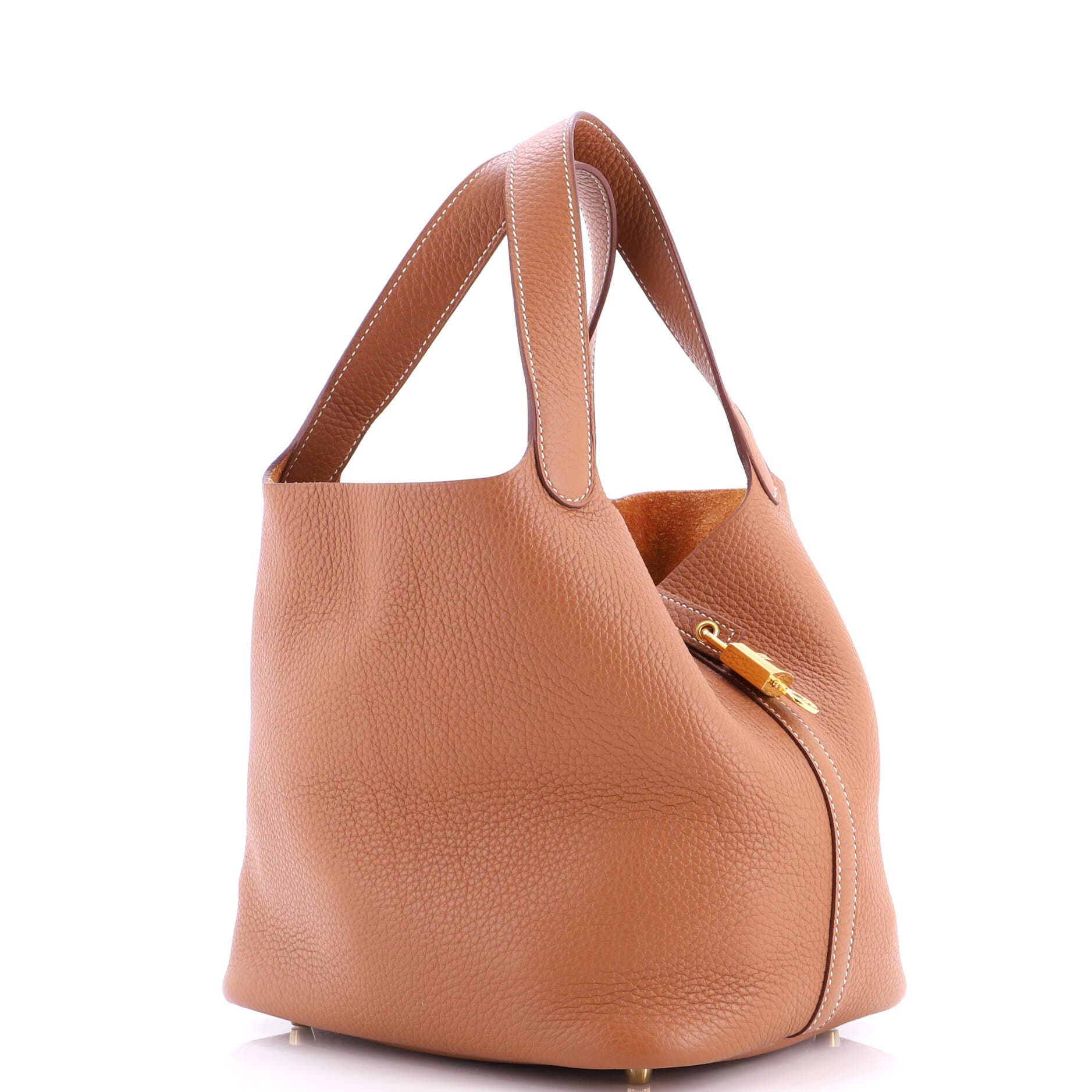 Pre-Owned Hermes Picotin Lock Bag Clemence MM, Alternate, color, Gold