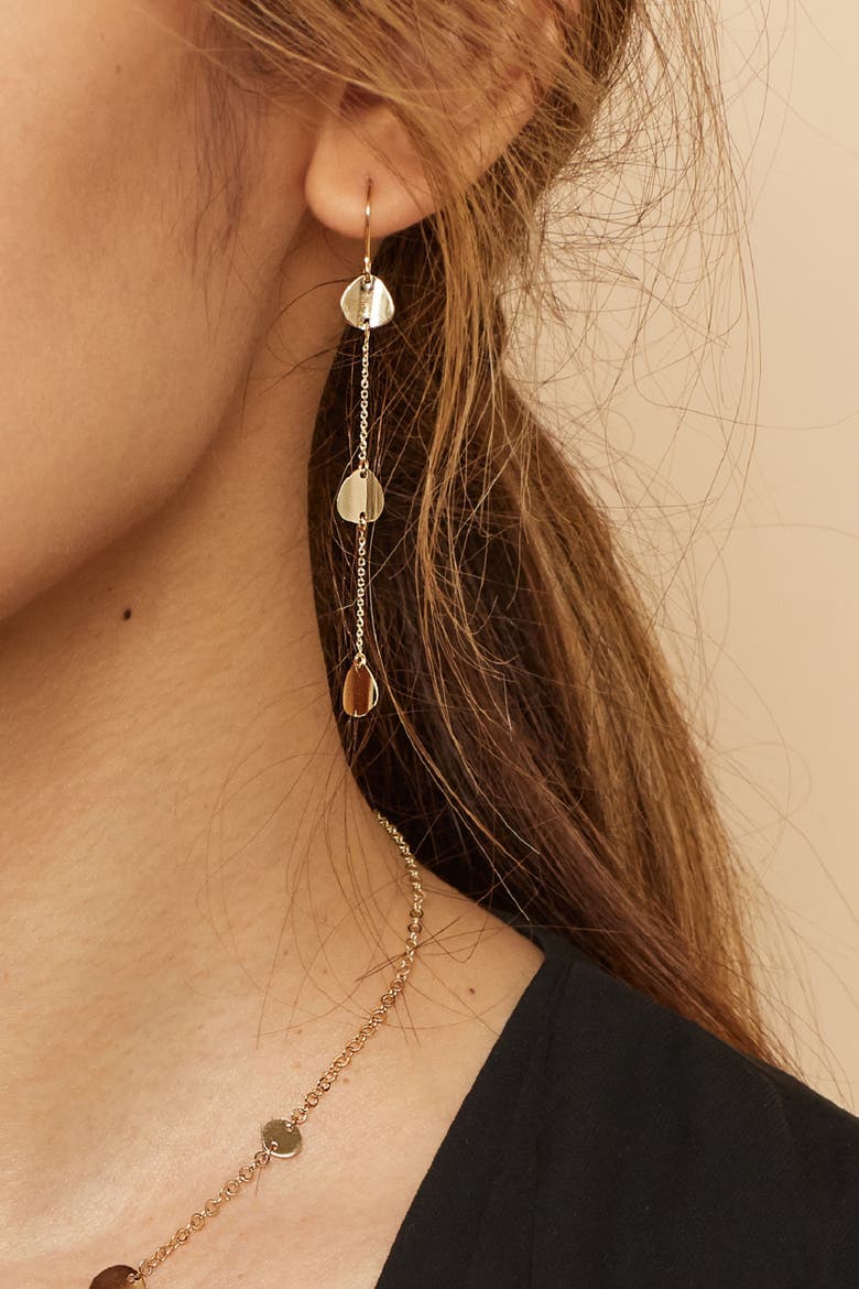 14K Yellow Gold Botticelli Drop Earrings, Alternate, color, Yellow Gold
