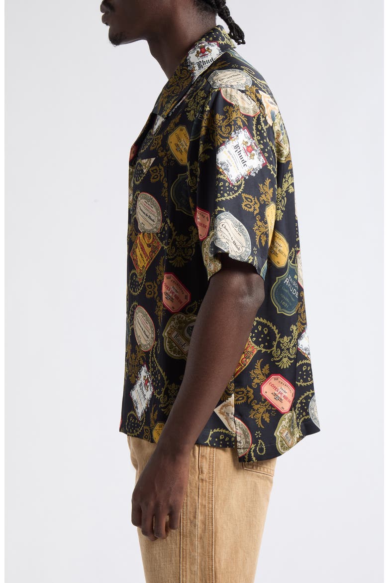 Vin Bandana Print Camp Shirt, Alternate, color, BLACK MULTI