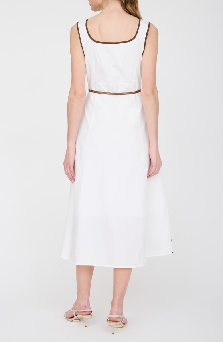 ZOE AND CLAIRE Floral Embroidered Belted Cotton Midi Dress, Alternate, color,