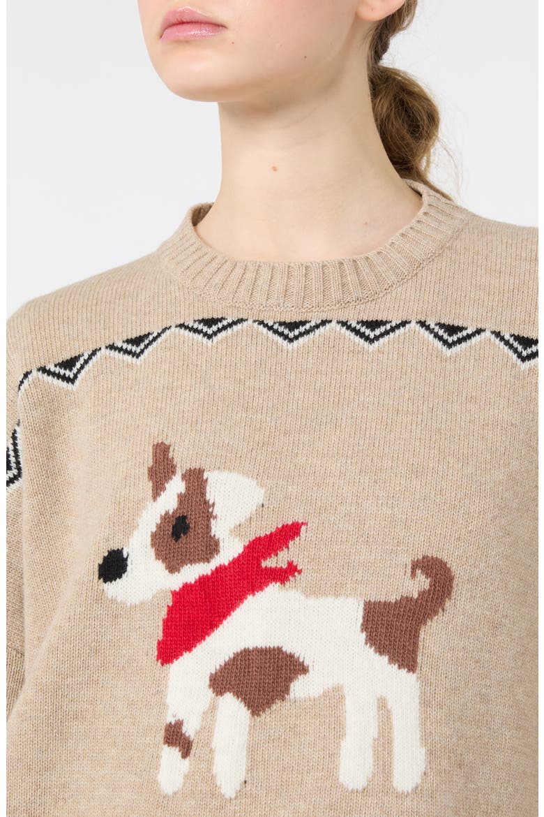 Pavidi Intarsia Virgin Wool Sweater, Alternate, color, SAND