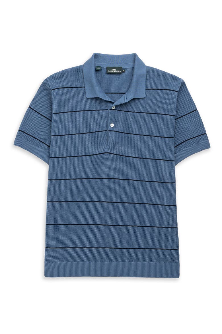 Turners Bay Stripe Polo, Alternate, color, BLUESTONE