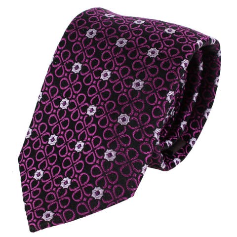 Basil Bubble Floral Business Novelty Silk Necktie