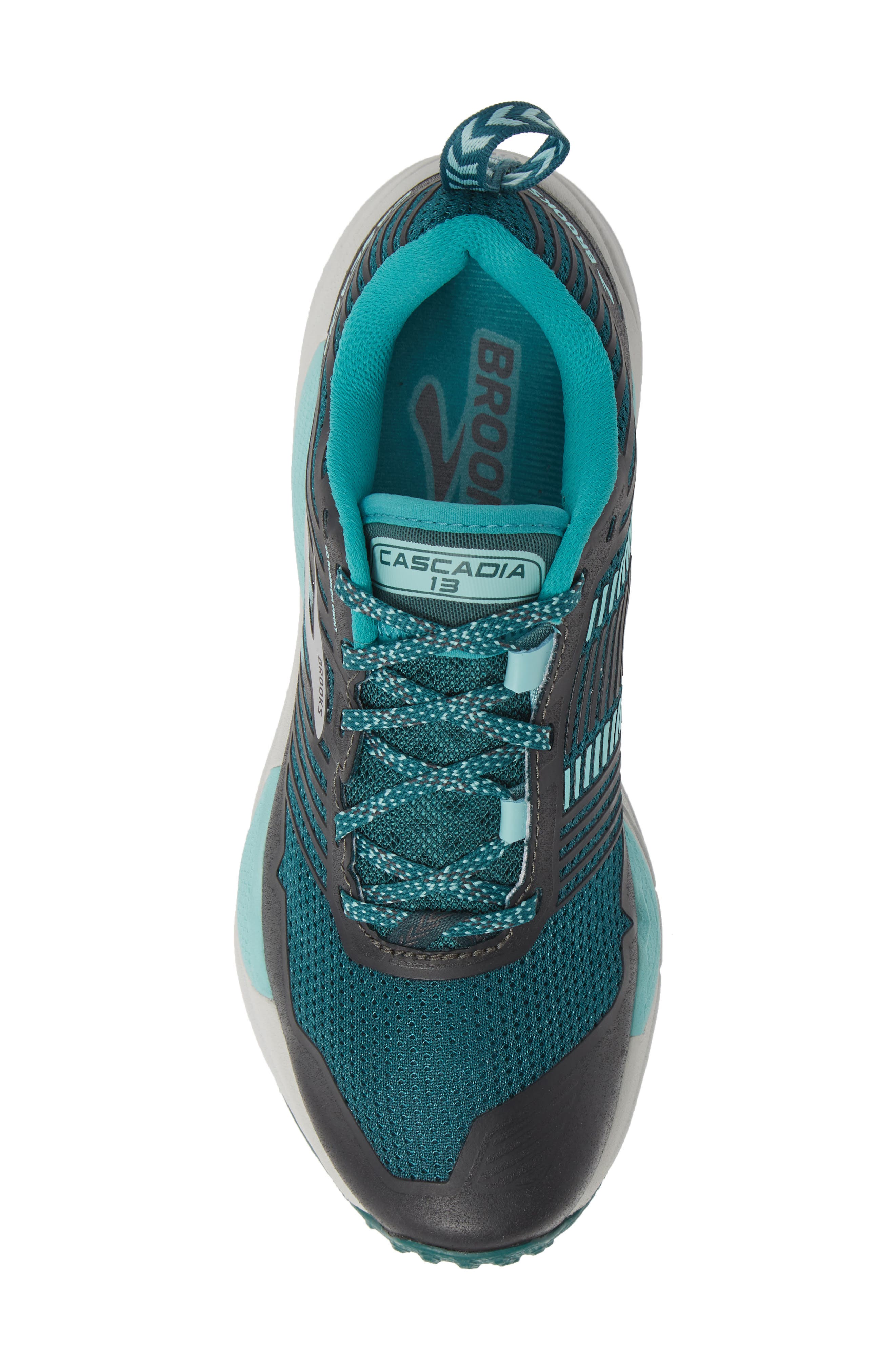Cascadia 13 Trail Running Shoe, Alternate, color, TEAL/ AQUA/ GREY