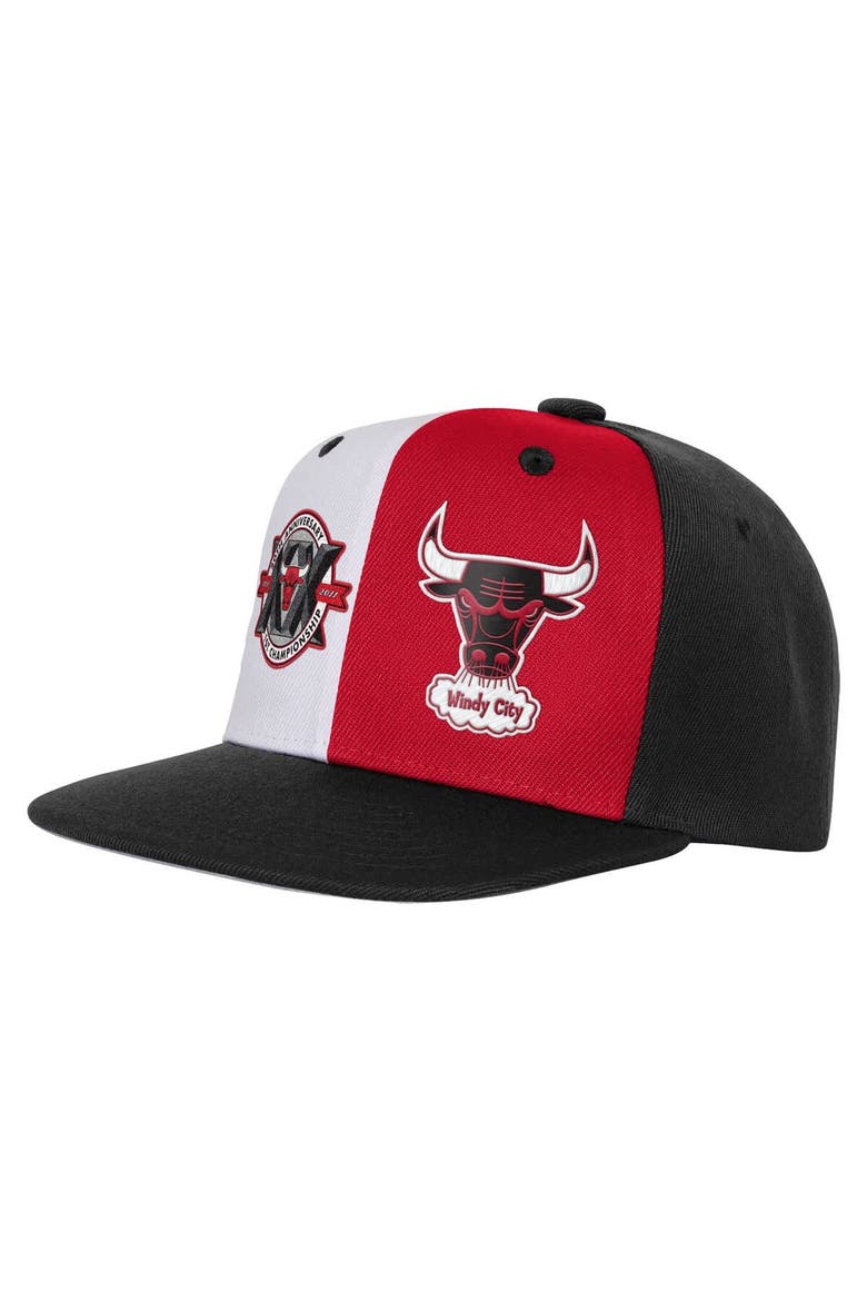 Youth Mitchell & Ness Black Chicago Bulls 20th Anniversary Duo Front Snapback Hat, Main, color, Black