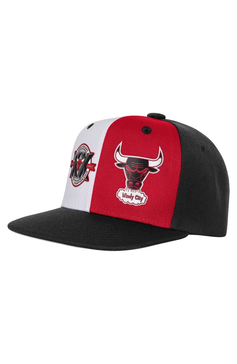 Mitchell & Ness Youth Mitchell & Ness Black Chicago Bulls 20th Anniversary Duo Front Snapback Hat, Main, color, Black