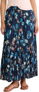 nz BY NIC AND ZOE Floral Cotton Crinkle Maxi Skirt