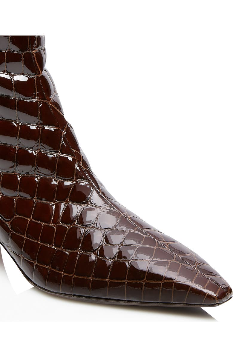 Aquazzura Tres St. Honore Croc Embossed Genuine Kangaroo Leather Bootie, Alternate, color,