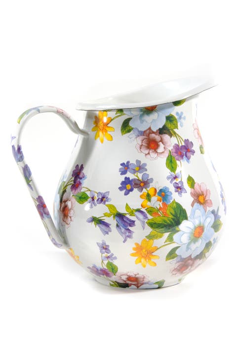 White Flower Market Pitcher