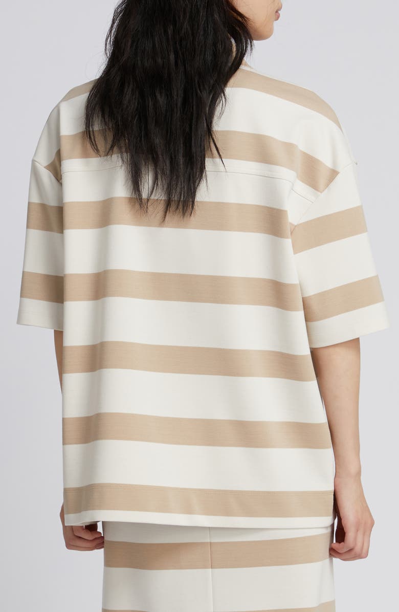 MM by Max Mara Labetaia Stripe Polo Top, Alternate, color, Ivory