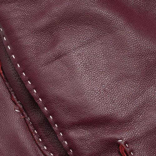 Echo Stitch Detail Leather Tech Gloves In Brown