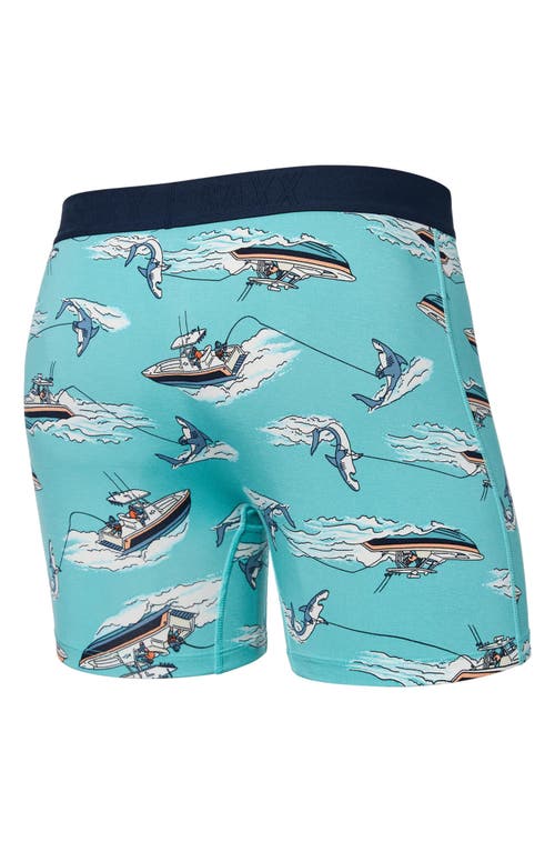 Saxx Ultra Supersoft Relaxed Fit Performance Boxer Briefs In Sharkski- Turquoise