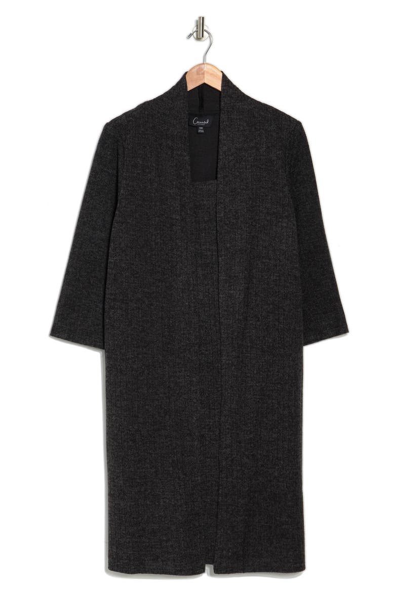 Rib Knit Jacket Midi Dress, Alternate, color, BLACK