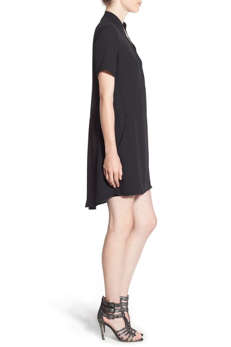 'Bronson' Shirtdress, Alternate, color, BLACK