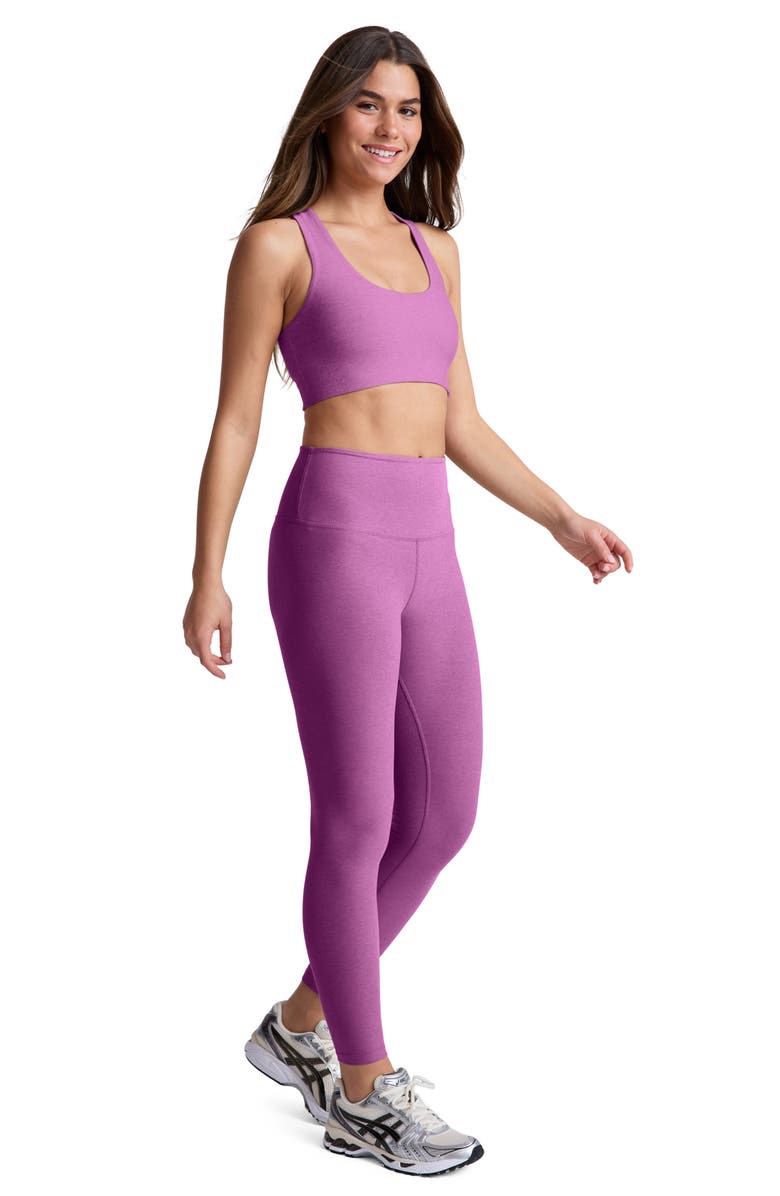 Beyond Yoga Space Dye Simplicity Racerback Sports Bra, Alternate, color, Fun Fuschia Heather
