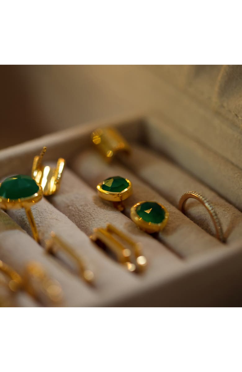Monica Vinader Siren Stud Earrings, Alternate, color, Gold/ Green Onyx