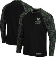 COLOSSEUM Men's Colosseum Black Nebraska Huskers OHT Military Appreciation Camo Raglan Long Sleeve T-Shirt