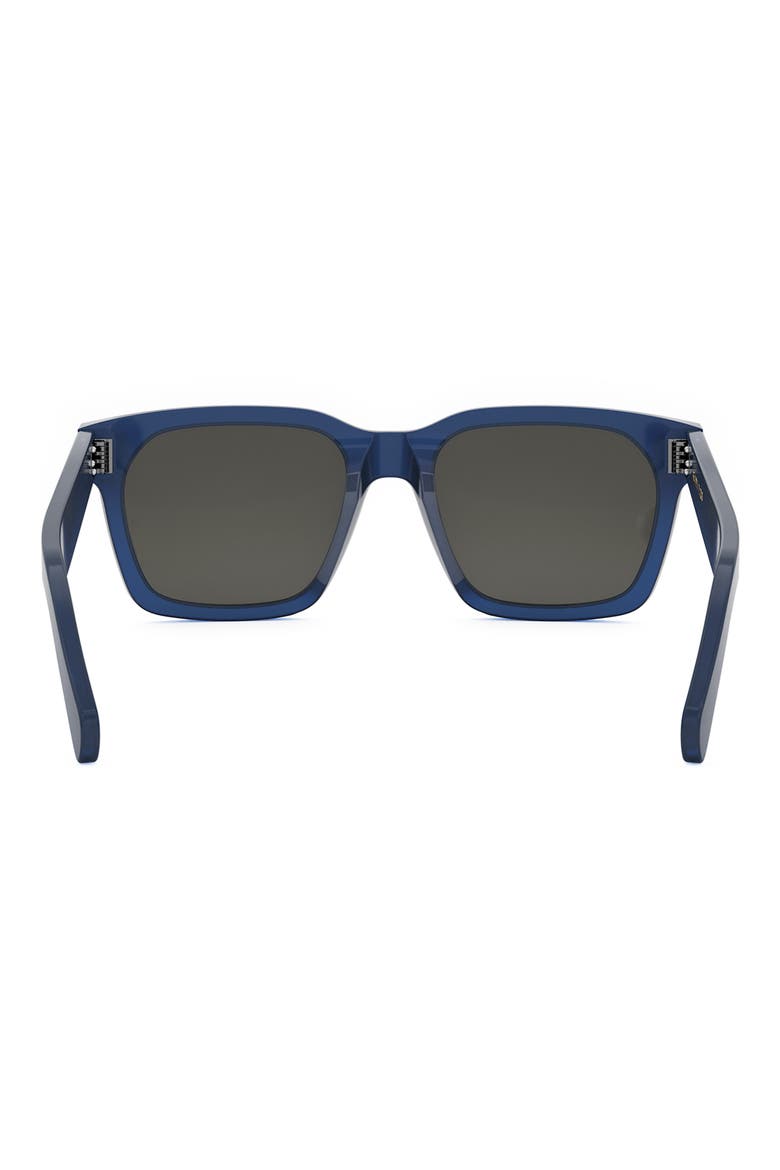Bold 3 Dots 54mm Geometric Sunglasses, Alternate, color, BLUE / SMOKE