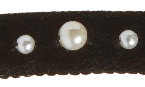 Jennifer Behr Lulu Velvet Pearly Headband In Black