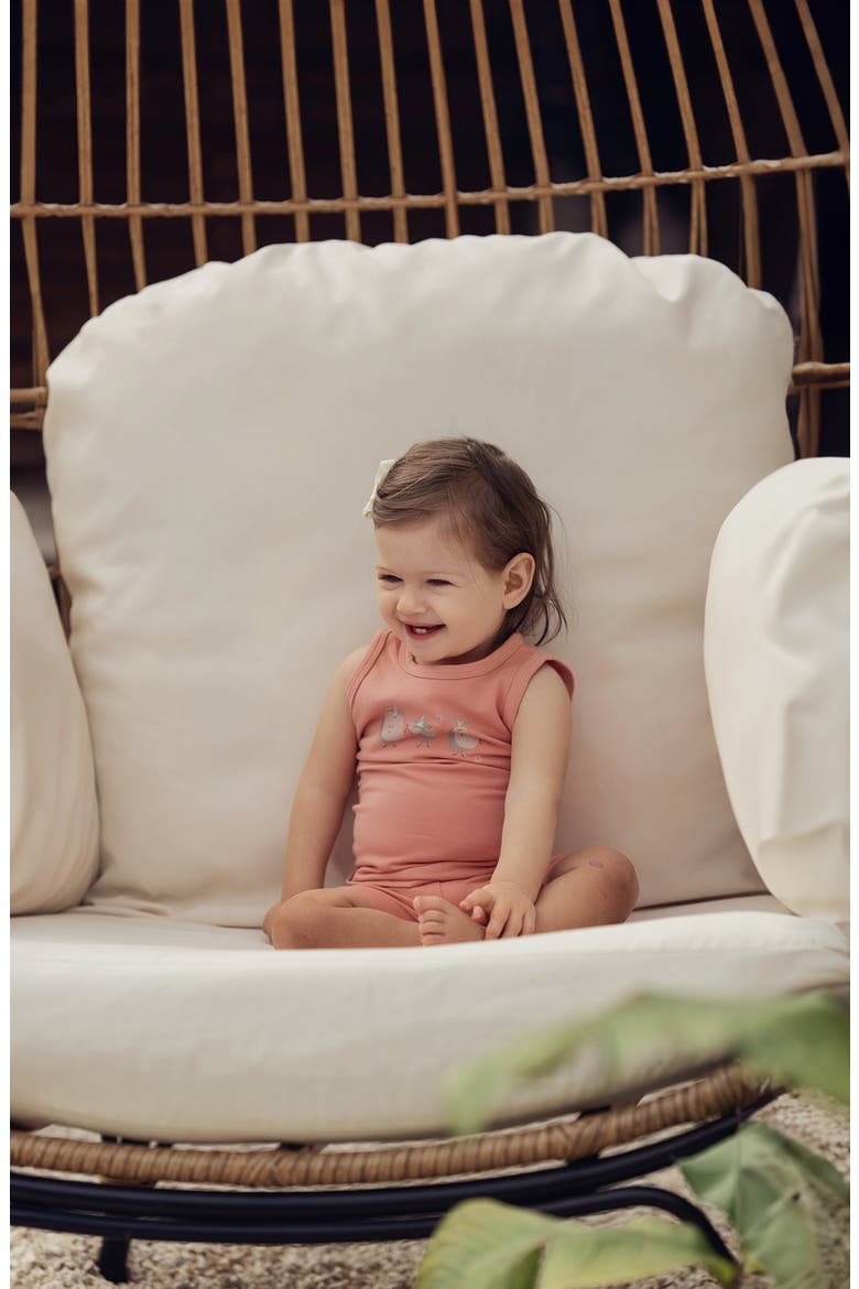 Fruity Friends Stretch Cotton Tank & Shorts Set, Alternate, color, CORAL
