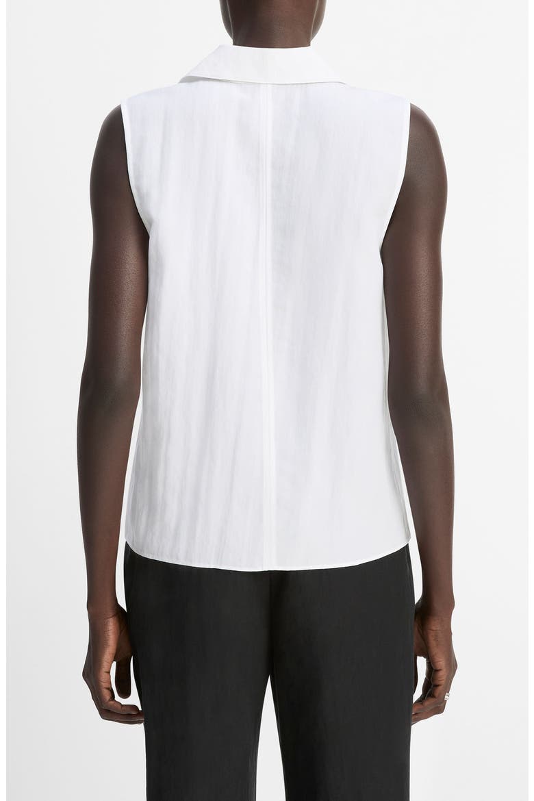 Boxy Sleeveless Button-Up Shirt, Alternate, color, OPTIC WHITE