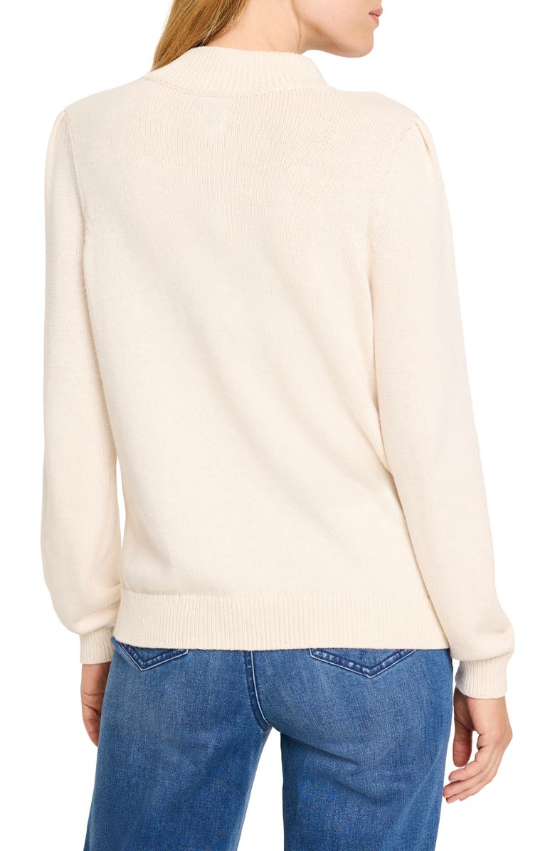 NIC+ZOE Cotton Blend Henley Sweater, Alternate, color, Classic Cream