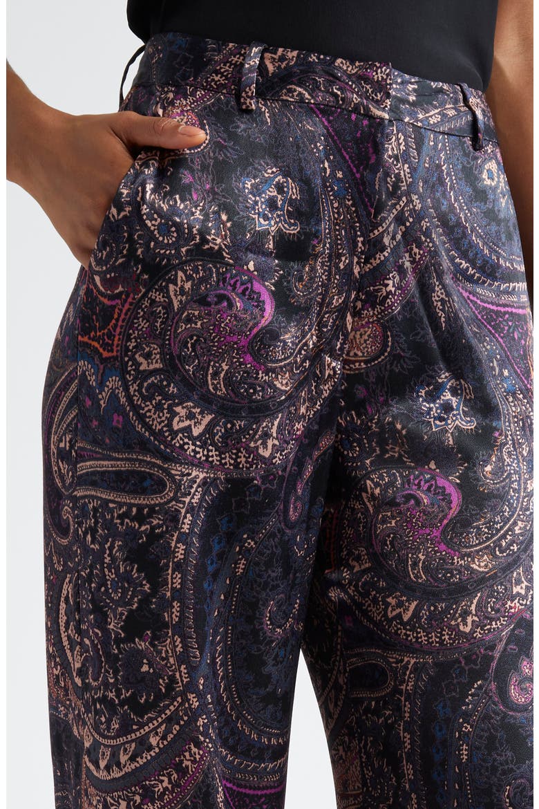 Pilar Wide Leg Velvet Pants, Alternate, color, PLUM MULTI BOUTE PAISLEY