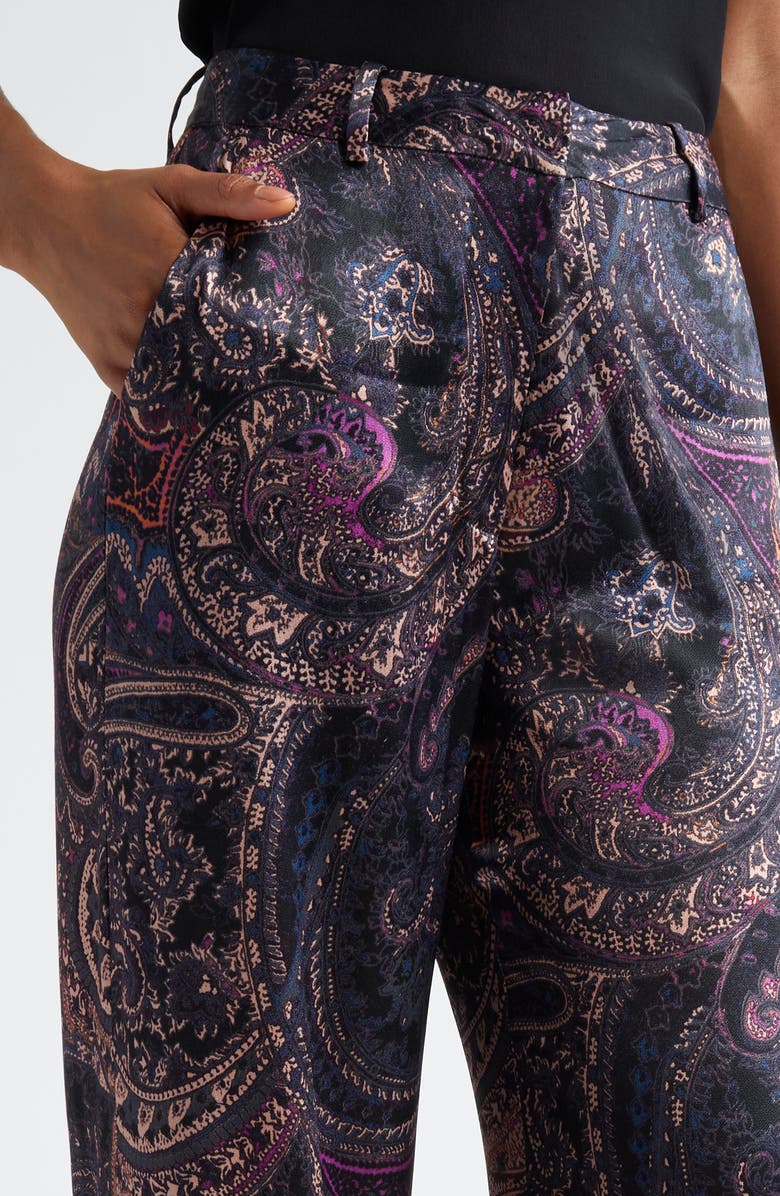 L'AGENCE Pilar Wide Leg Velvet Pants, Alternate, color, 