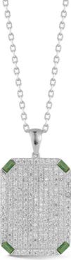 SPHERA MILANO Pavé Dog Tag Pendant Necklace