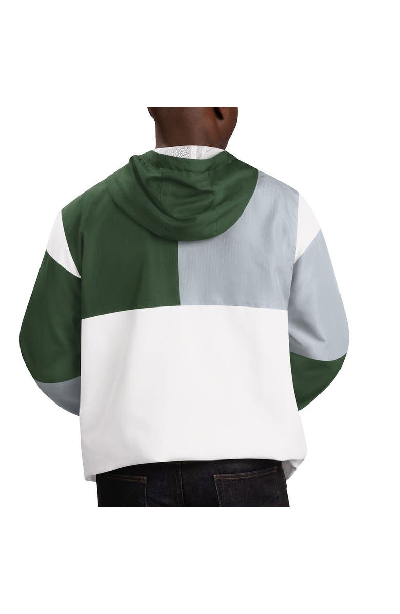 G-III SPORTS BY CARL BANKS Men's G-III Sports by Carl Banks White/Green Michigan State Spartans Fair Catch Half-Zip Anorak Jacket, Alternate, color, 