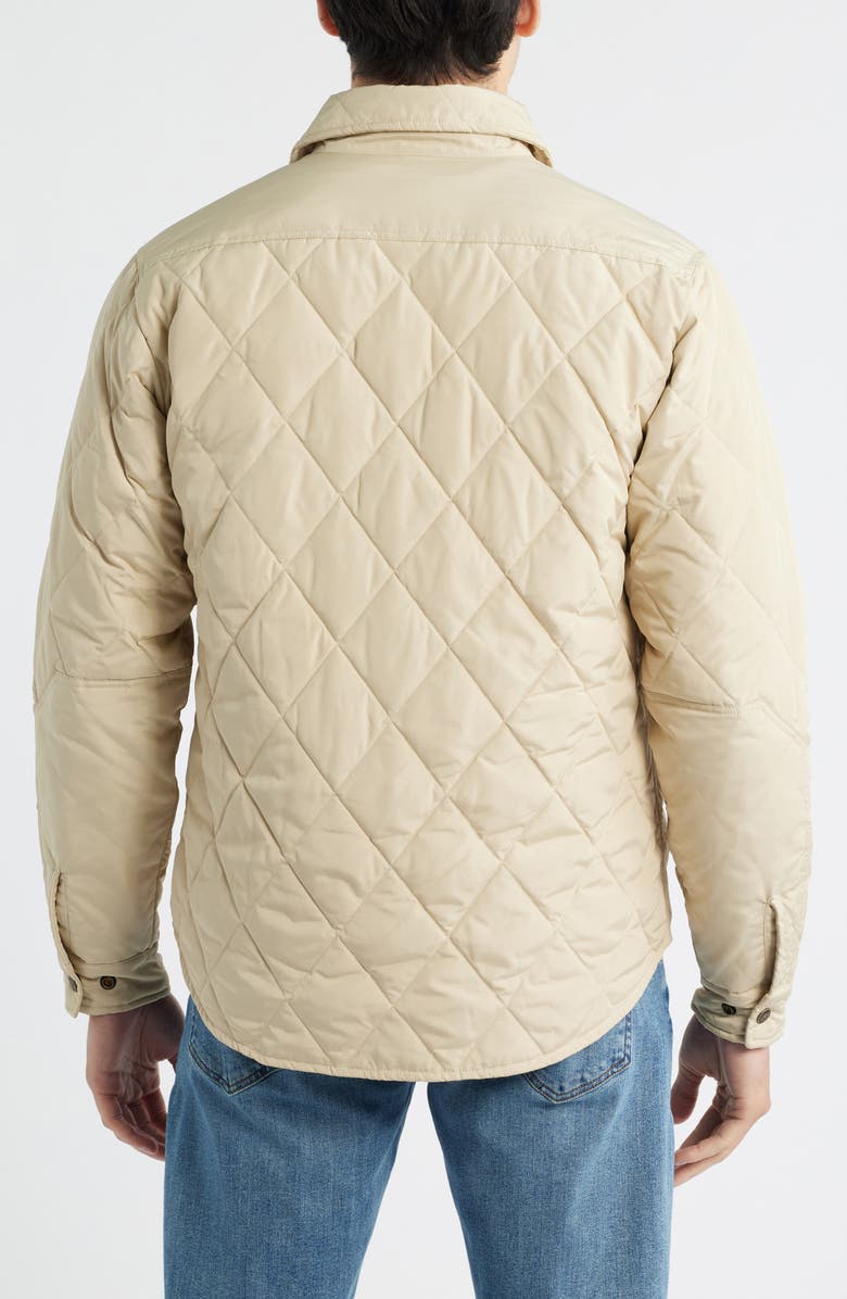 Schott NYC Quilted Down Shirt Jacket, Alternate, color, Off White
