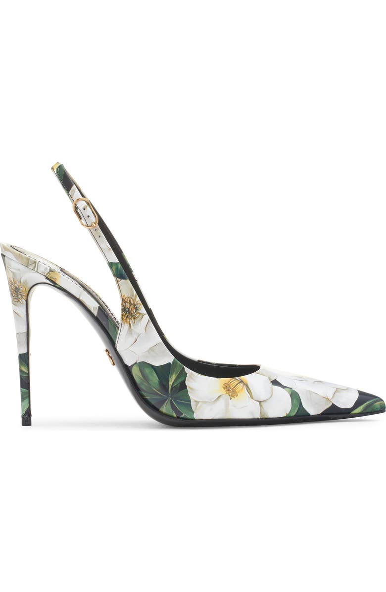 Dolce&Gabbana Gardenia Print Slingback Pump, Alternate, color, Gardenia F.nero