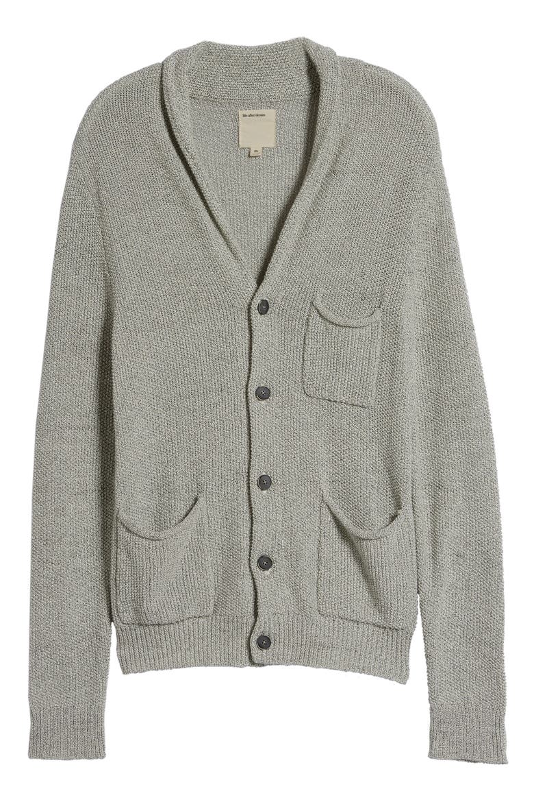 Oz Button Cardigan, Alternate, color, WHITE MARL