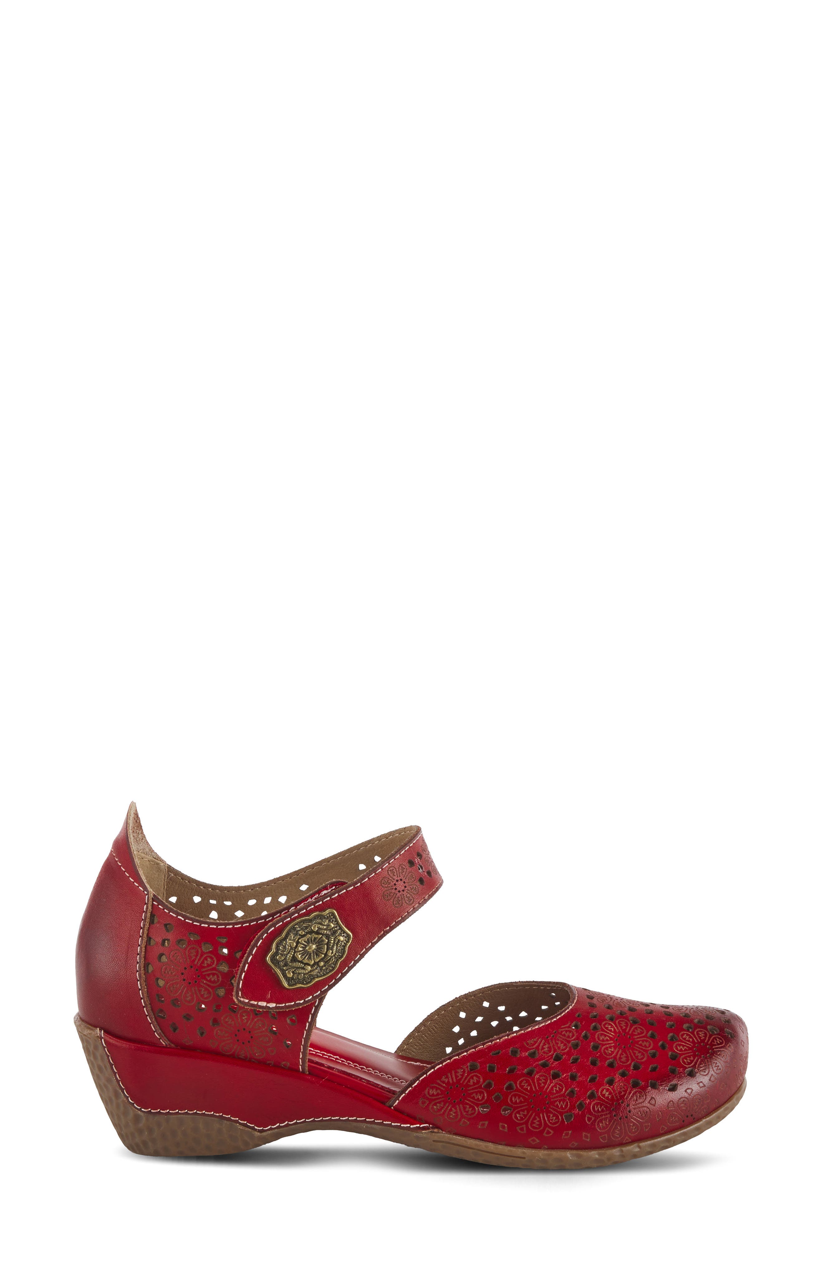 L'Artiste by Spring Step Americana Ankle Strap Clog, Alternate, color, Red