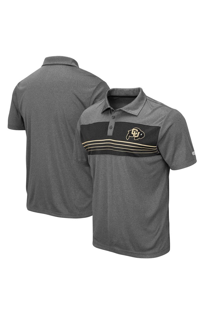 COLOSSEUM Men's Colosseum Heathered Charcoal Colorado Buffaloes Wordmark Smithers Polo, Main, color,