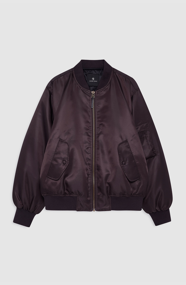 ANINE BING Leon Bomber, Alternate, color, Deep Brown