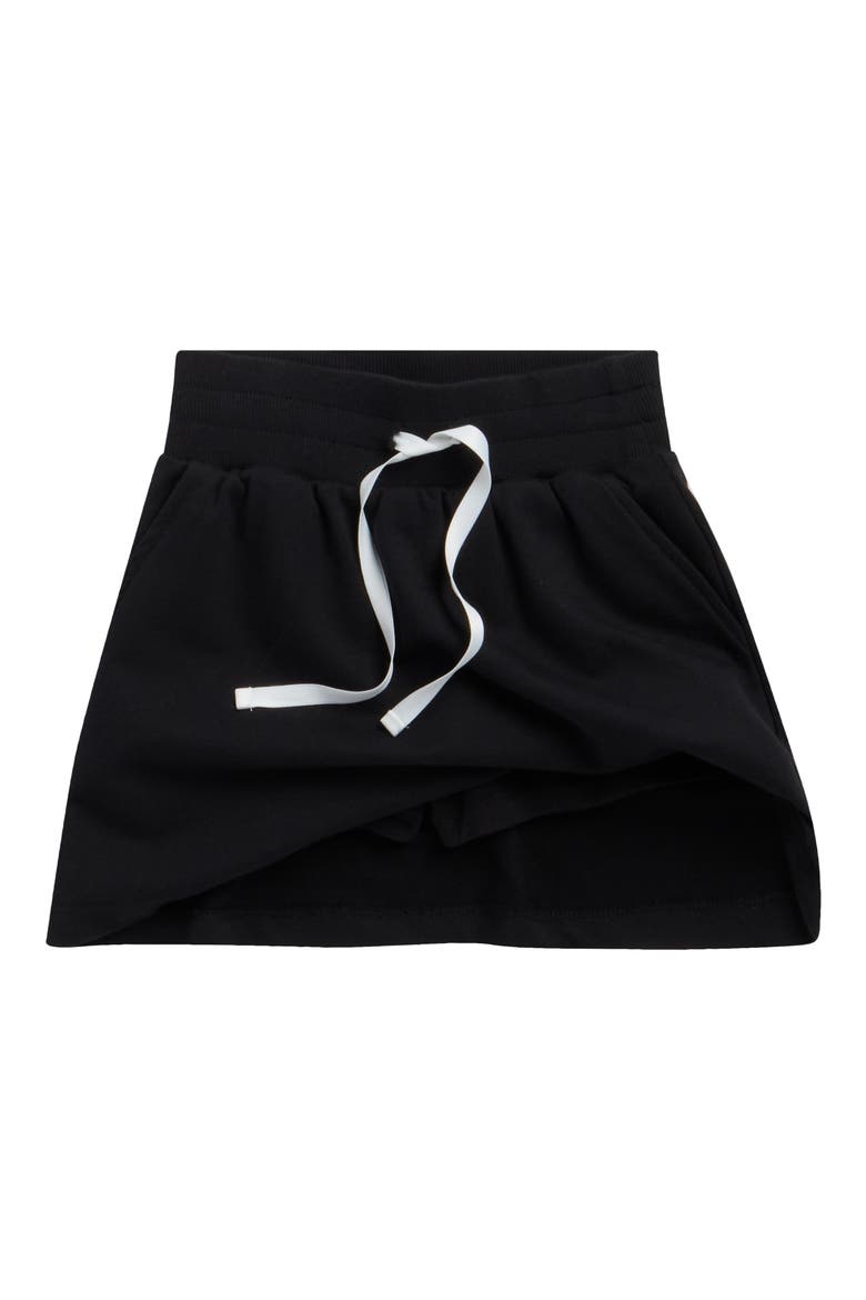 Kids' Sporty Terry Skirt, Alternate, color, BLACK
