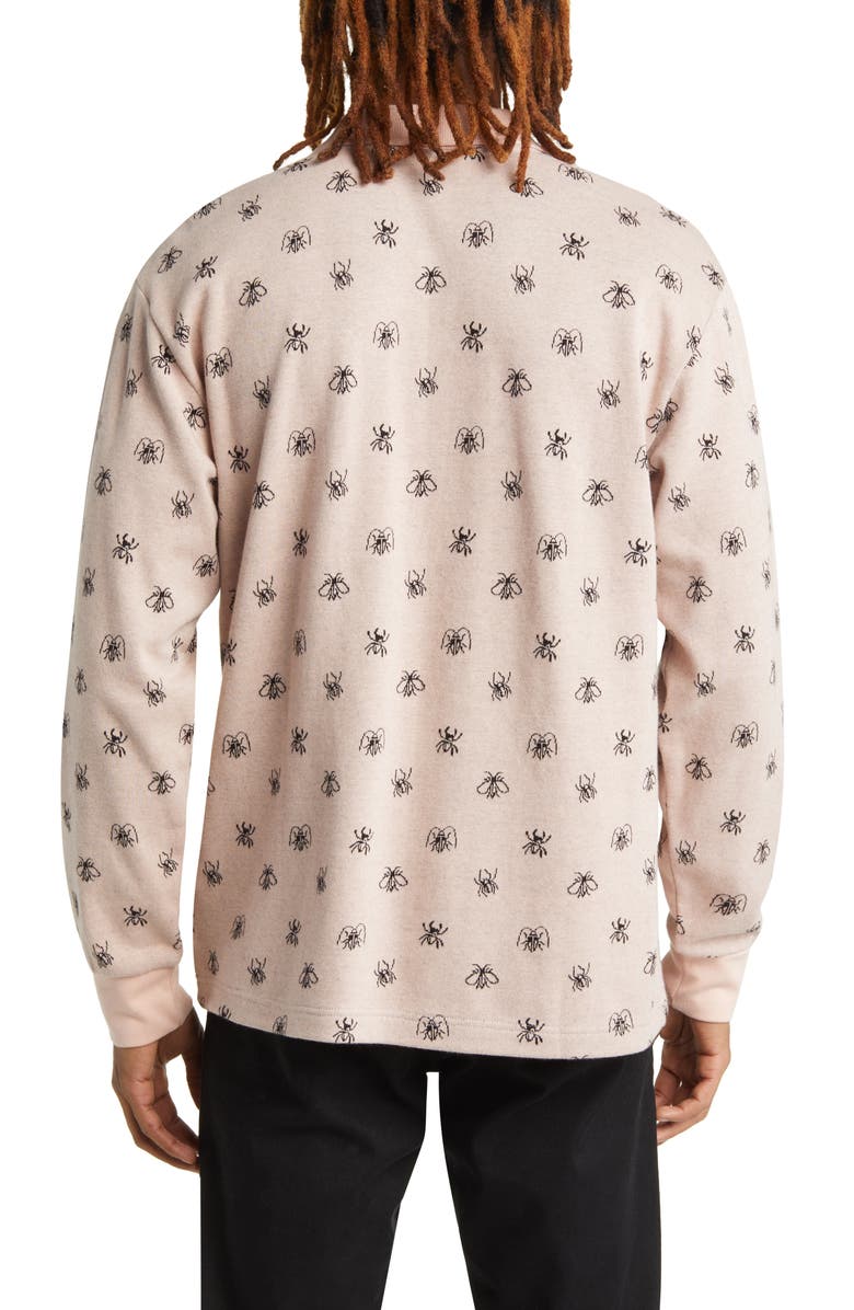 Obey Pest Long Sleeve Jacquard Piqué Polo, Alternate, color, 