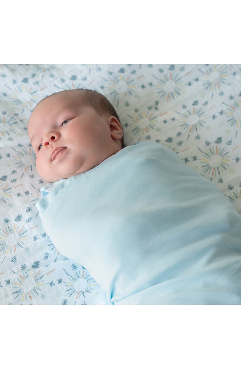 HALO Sleepsack Swaddle 100% Organic Cotton 1.5 TOG Newborn 1-Piece Gift Set with Box, Alternate, color, Chambray