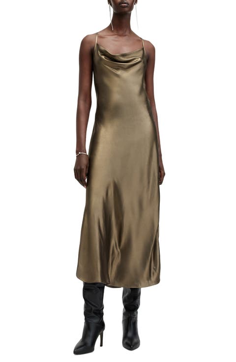 Hadley Metallic Satin Slipdress