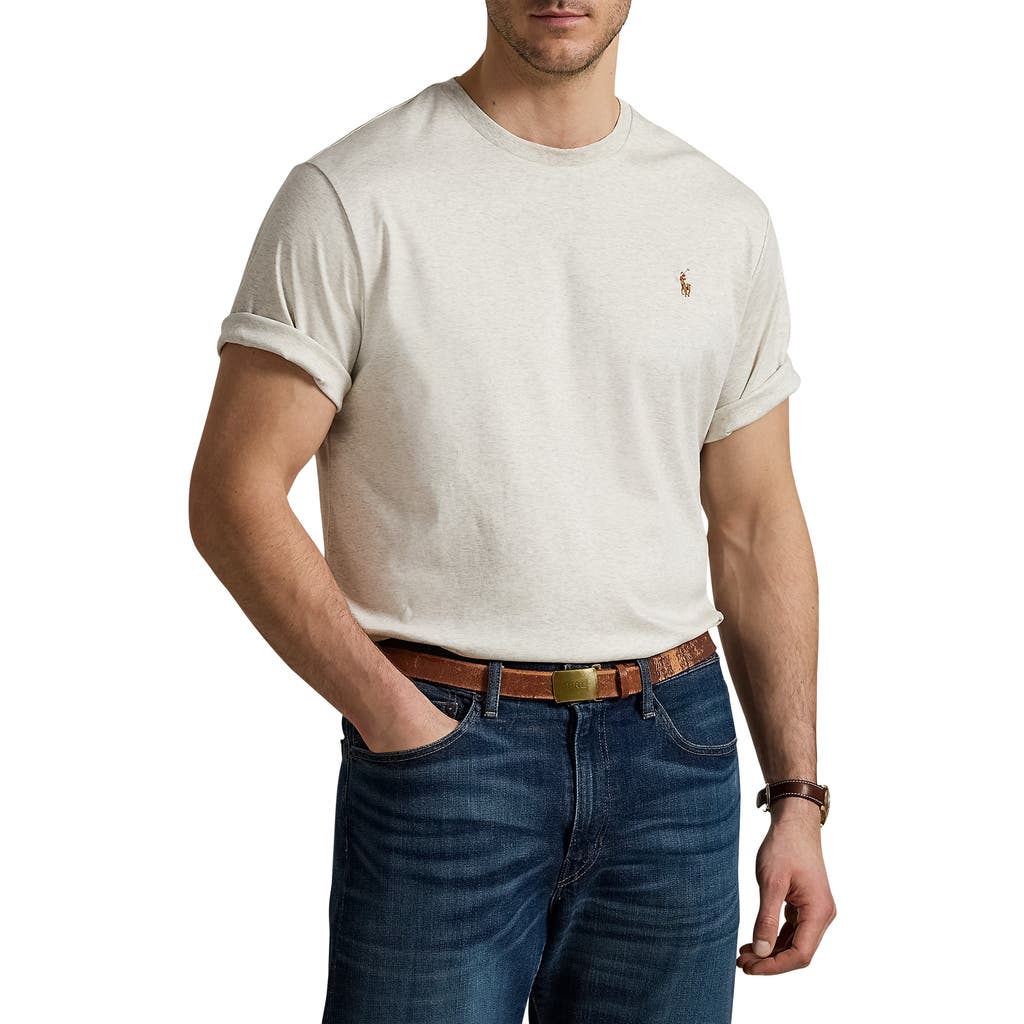 Polo Ralph Lauren Classic Fit Jersey V-neck T-shirt In American Heather