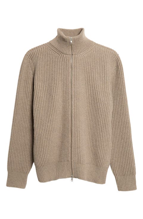 Wool Blend Rib Cardigan