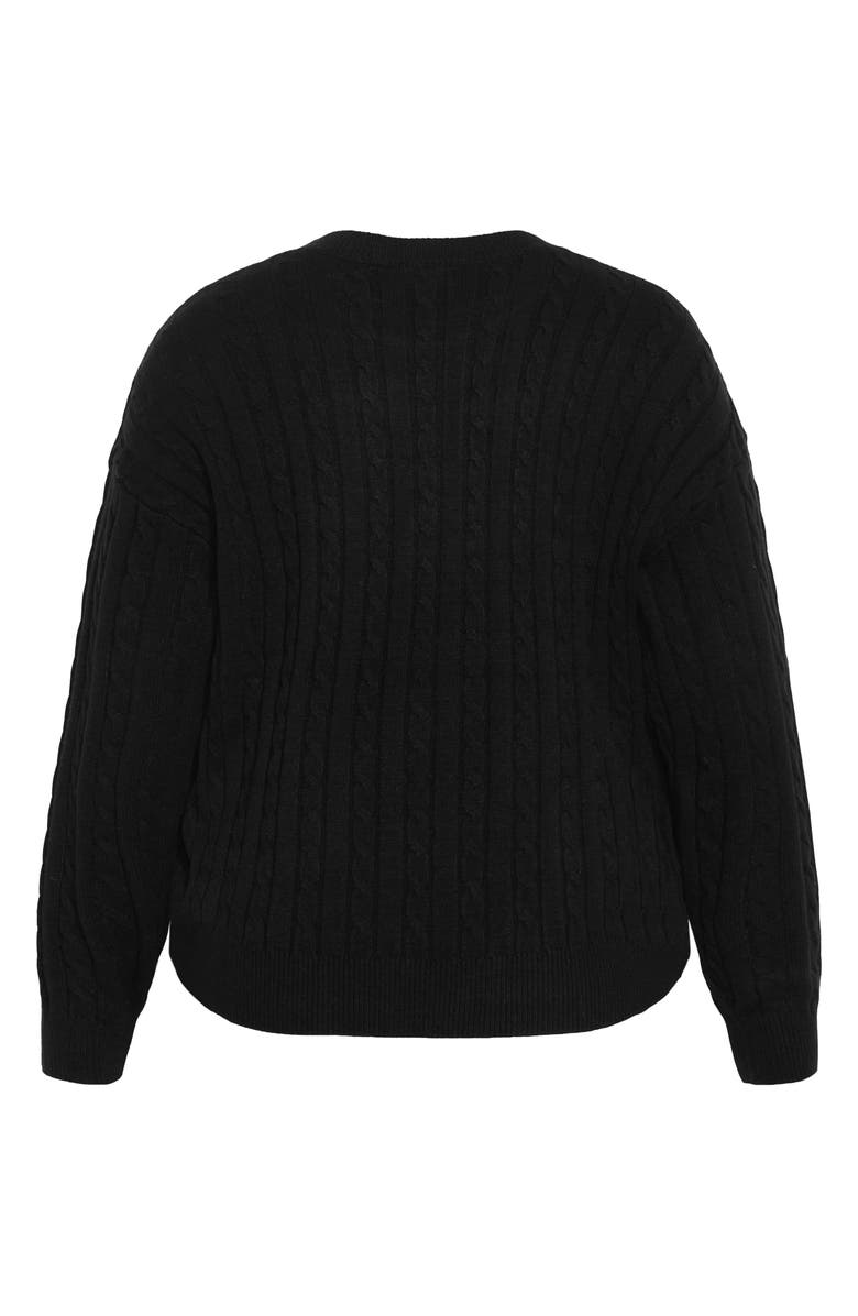 City Chic Kenia Cable Sweater, Alternate, color, 