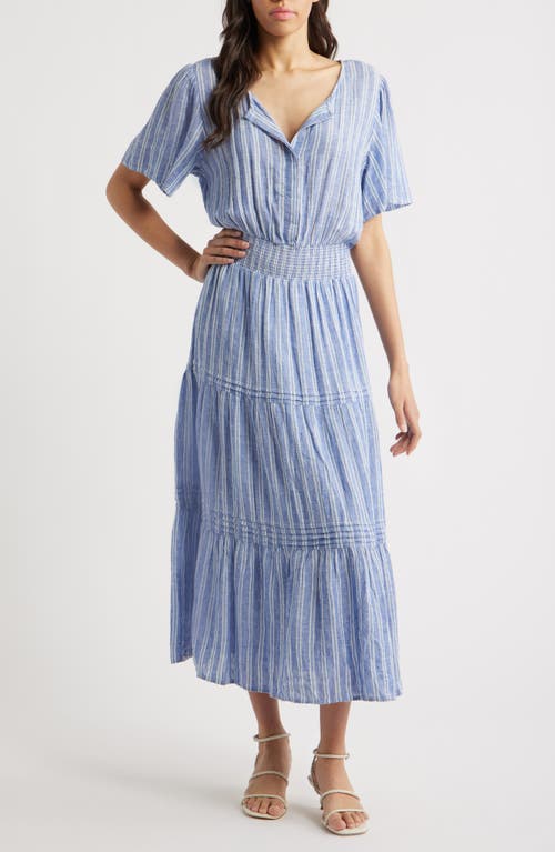 Rails Cannes Stripe Linen Blend Dress In Lake View Stripe