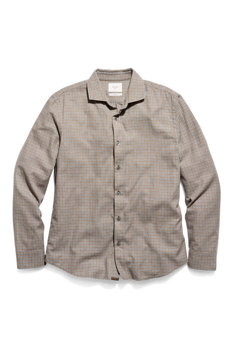 Plaid Melange Cotton Sport Shirt, Main, color, STORMY SEA MULTI