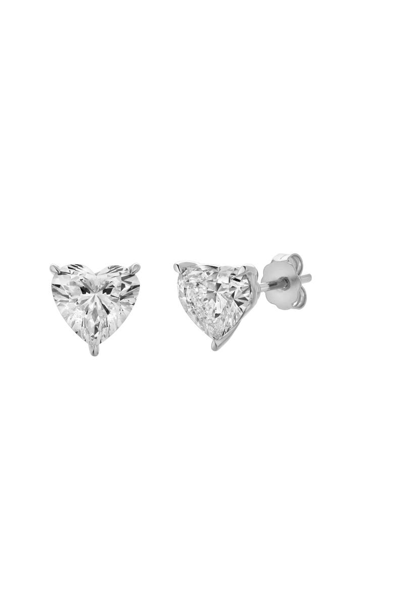 Felicity 14K White Gold Lab Grown Heart Solitaire Diamond Earrings - 2.06 Cts, Main, color, 14K White Gold