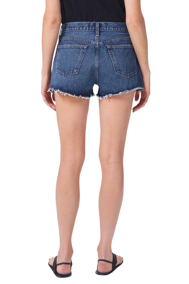 Parker Cutoff High Waist Relaxed Organic Cotton Denim Shorts, Alternate, color, CAUTION