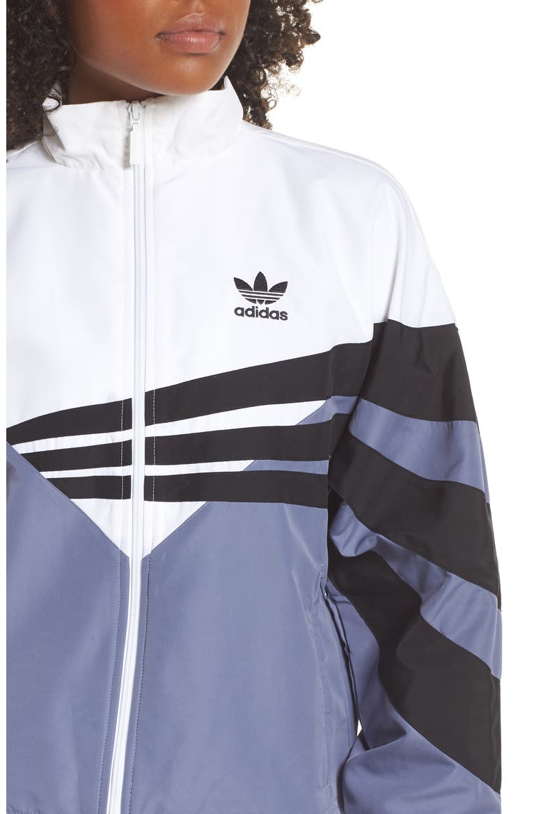 adidas Mesh Track Jacket, Alternate, color, RAW INDIGO/ WHITE/ BLACK