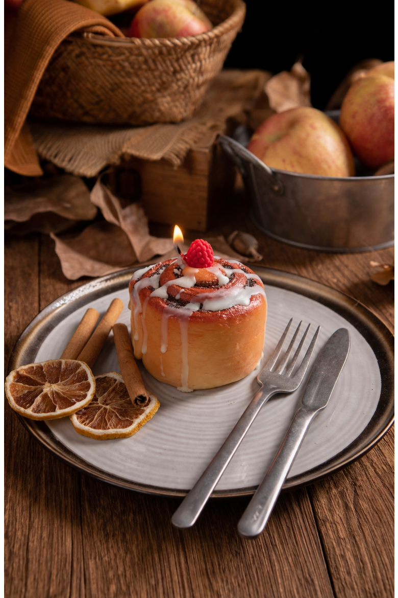 Cinnamon Roll Candle, Alternate, color, Cinnamon