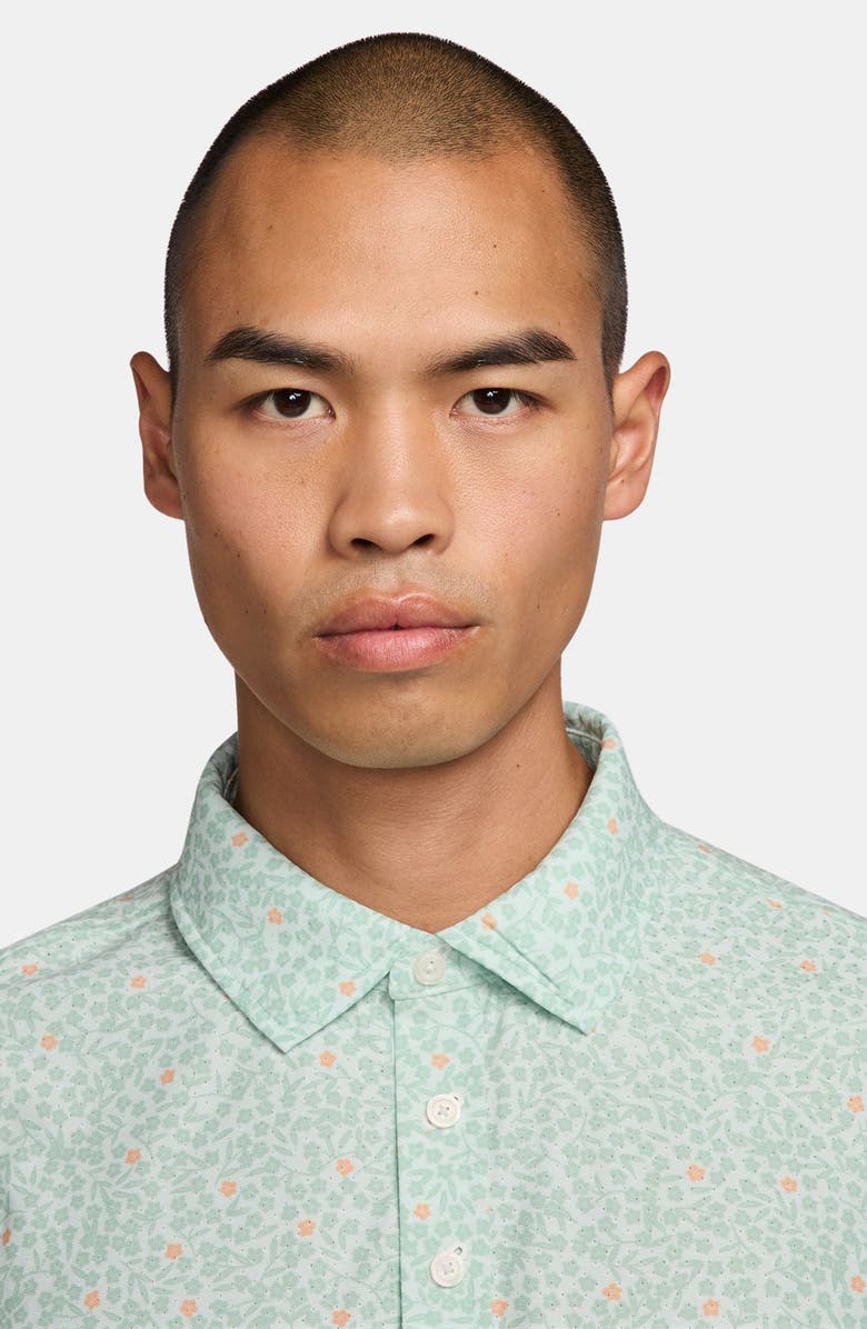 Nike Floral Dri-FIT Perforated Golf Polo, Alternate, color, Barely Green/ Steam